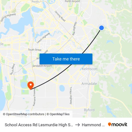 School Access Rd Lesmurdie High School S4 to Hammond Park map