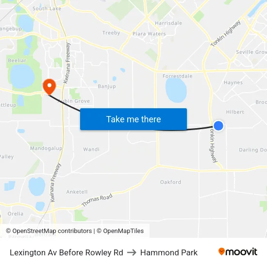Lexington Av Before Rowley Rd to Hammond Park map