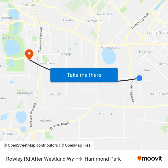 Rowley Rd After Westland Wy to Hammond Park map