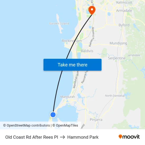 Old Coast Rd After Rees Pl to Hammond Park map