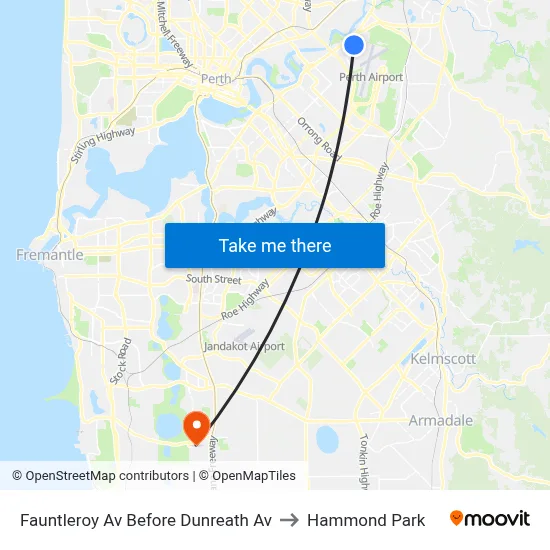 Fauntleroy Av Before Dunreath Av to Hammond Park map