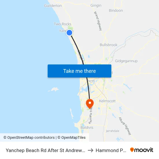 Yanchep Beach Rd After St Andrews Dr to Hammond Park map