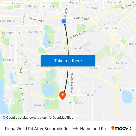 Fiona Wood Rd After Bedbrook Row to Hammond Park map