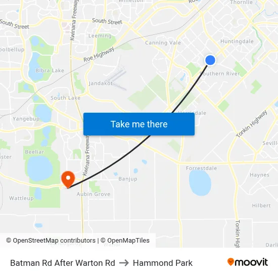 Batman Rd After Warton Rd to Hammond Park map