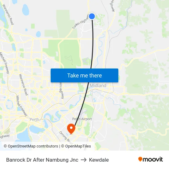 Banrock Dr After Nambung Jnc to Kewdale map