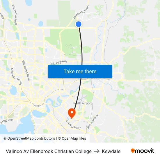 Valinco Av Ellenbrook Christian College to Kewdale map