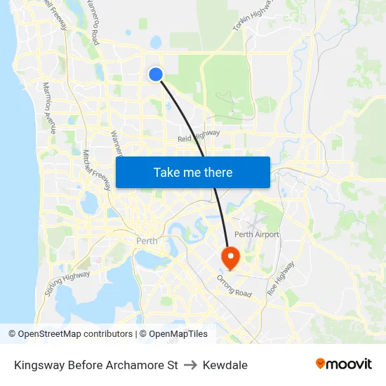 Kingsway   Before Archamore St to Kewdale map