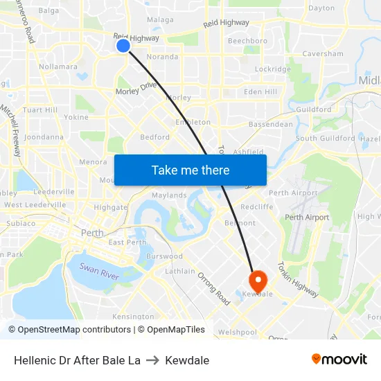 Hellenic Dr After Bale La to Kewdale map