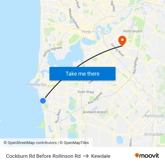 Cockburn Rd Before Rollinson Rd to Kewdale map