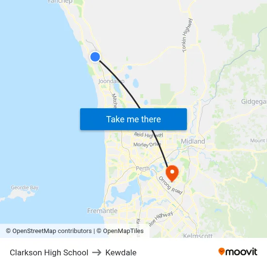 Clarkson High School to Kewdale map
