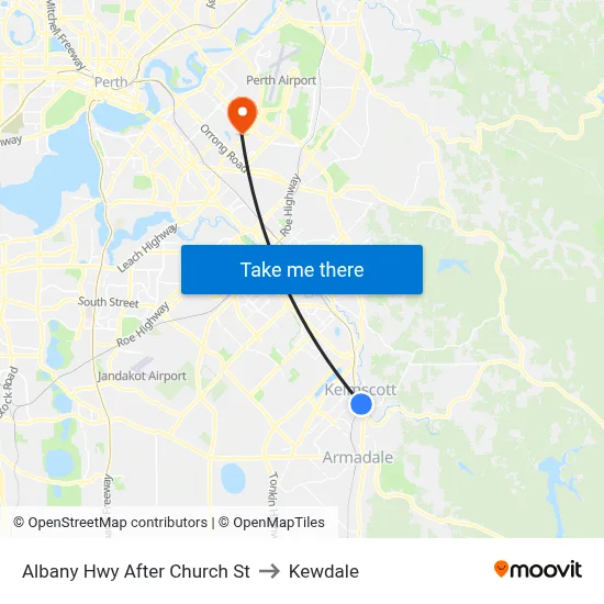 Albany Hwy After Church St to Kewdale map