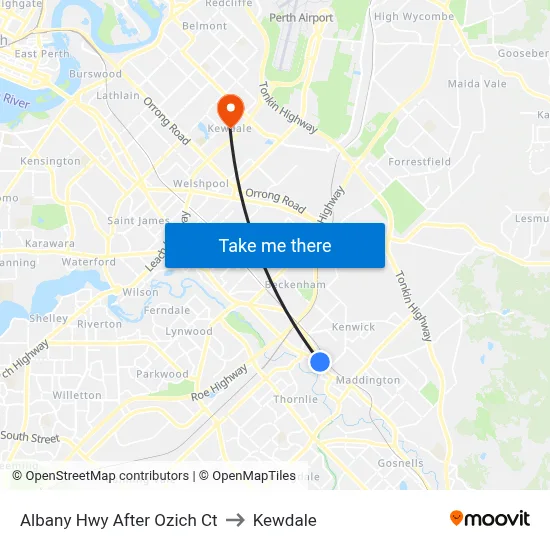 Albany Hwy After Ozich Ct to Kewdale map