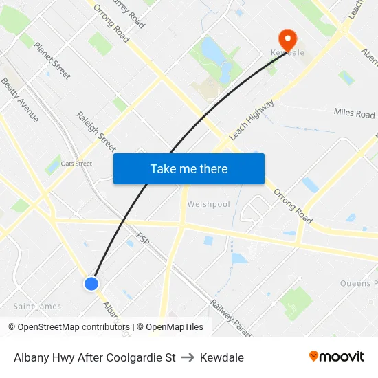 Albany Hwy After Coolgardie St to Kewdale map