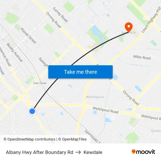 Albany Hwy After Boundary Rd to Kewdale map