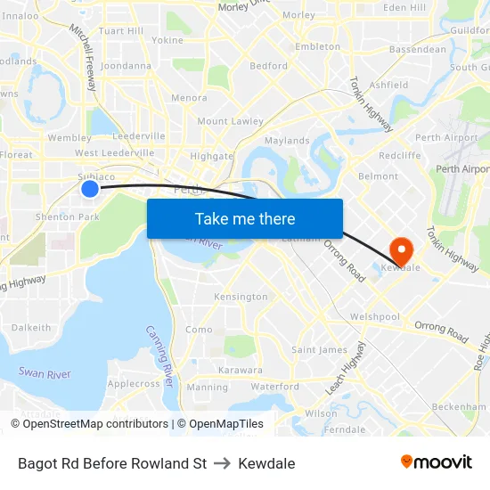 Bagot Rd Before Rowland St to Kewdale map