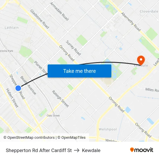 Shepperton Rd After Cardiff St to Kewdale map