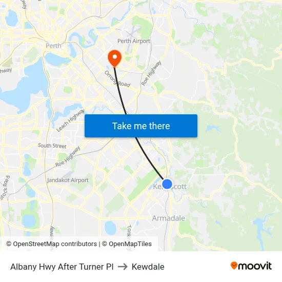 Albany Hwy After Turner Pl to Kewdale map