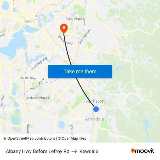 Albany Hwy Before Lefroy Rd to Kewdale map