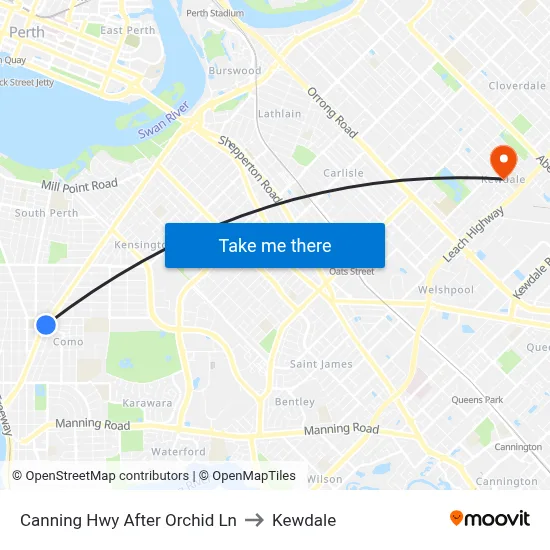 Canning Hwy After Orchid Ln to Kewdale map