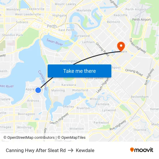 Canning Hwy After Sleat Rd to Kewdale map