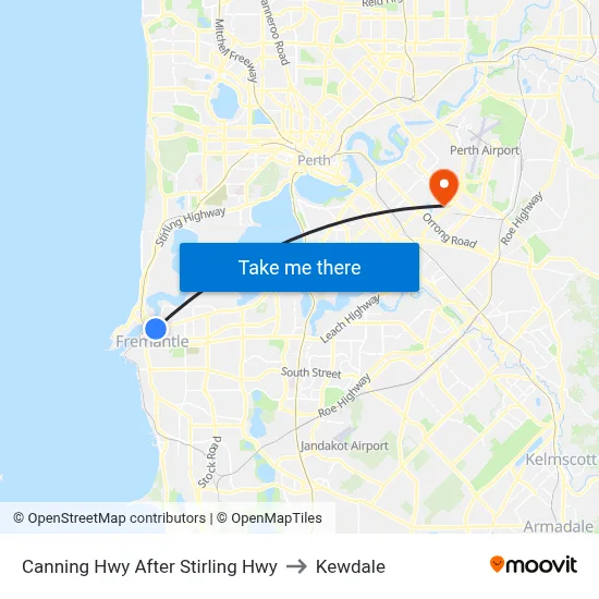 Canning Hwy After Stirling Hwy to Kewdale map