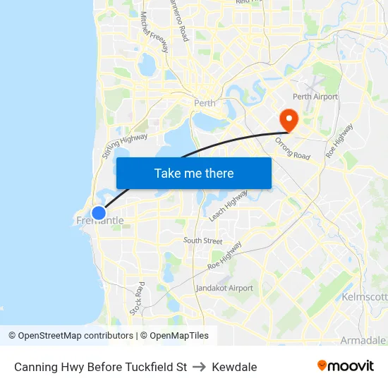 Canning Hwy Before Tuckfield St to Kewdale map