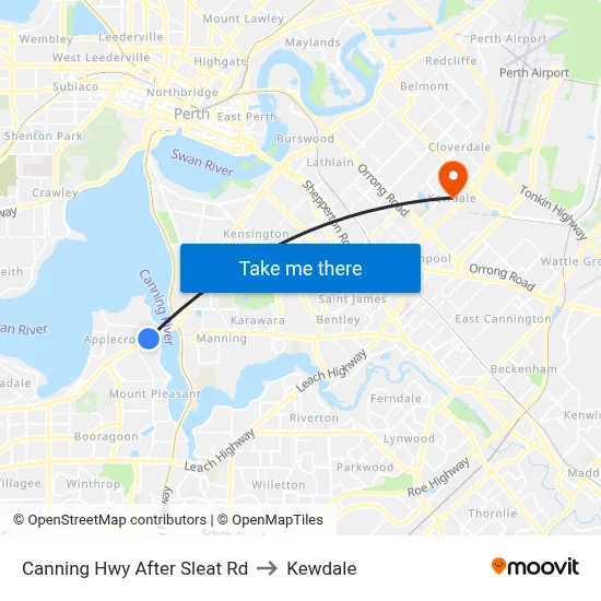 Canning Hwy After Sleat Rd to Kewdale map