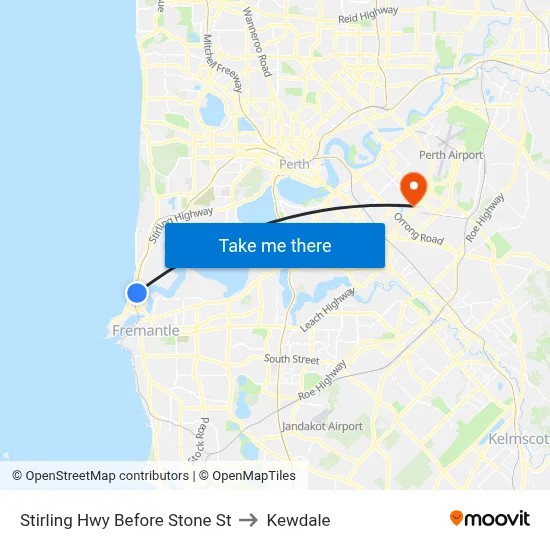 Stirling Hwy Before Stone St to Kewdale map