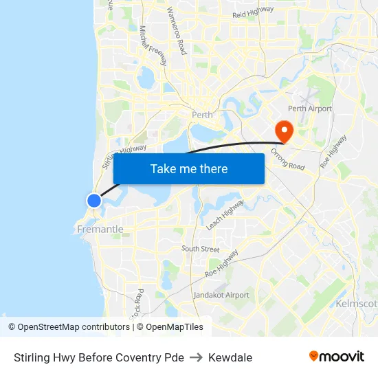 Stirling Hwy Before Coventry Pde to Kewdale map