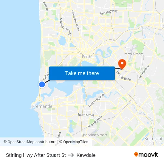 Stirling Hwy After Stuart St to Kewdale map