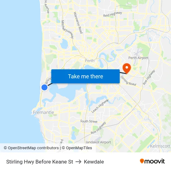 Stirling Hwy Before Keane St to Kewdale map