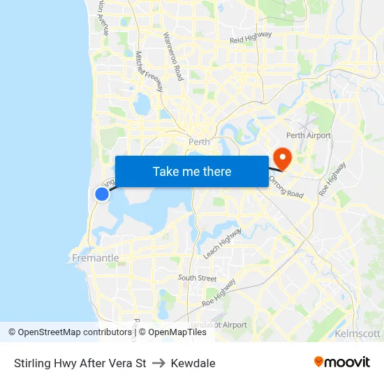 Stirling Hwy After Vera St to Kewdale map