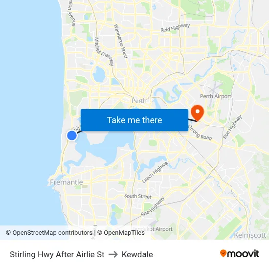 Stirling Hwy After Airlie St to Kewdale map