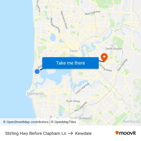 Stirling Hwy Before Clapham Ln to Kewdale map