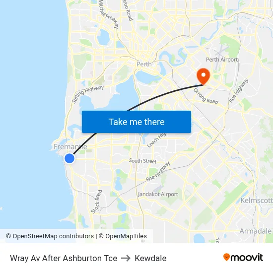 Wray Av After Ashburton Tce to Kewdale map
