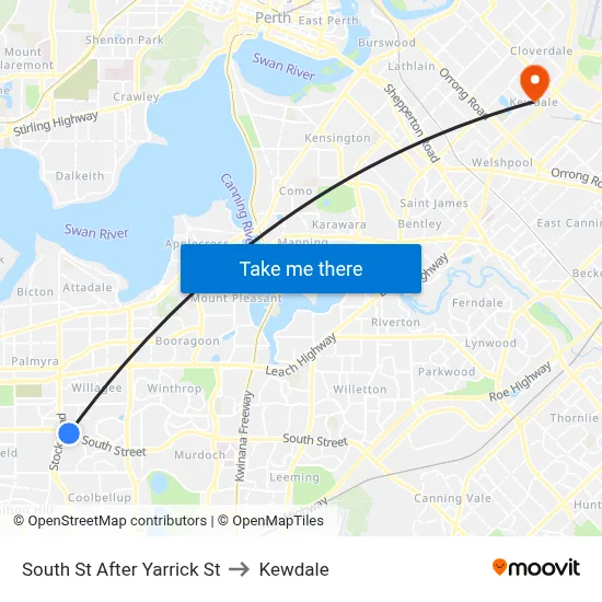 South St After Yarrick St to Kewdale map