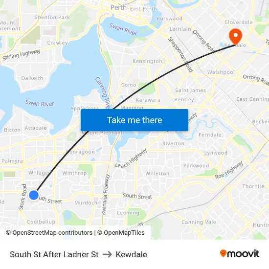 South St After Ladner St to Kewdale map