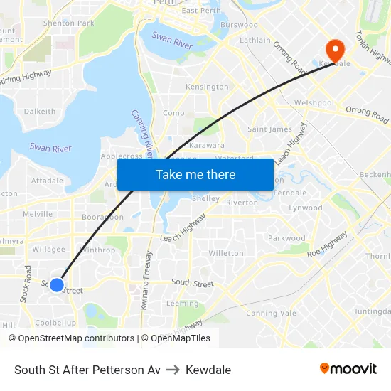 South St After Petterson Av to Kewdale map