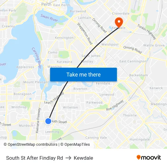 South St After Findlay Rd to Kewdale map