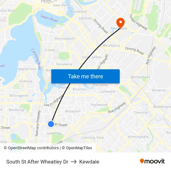 South St After Wheatley Dr to Kewdale map