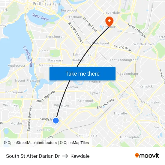 South St After Darian Dr to Kewdale map