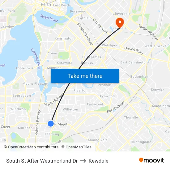 South St After Westmorland Dr to Kewdale map