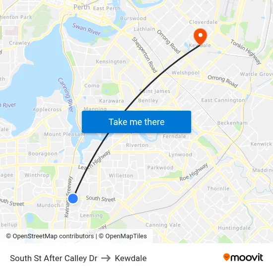 South St After Calley Dr to Kewdale map