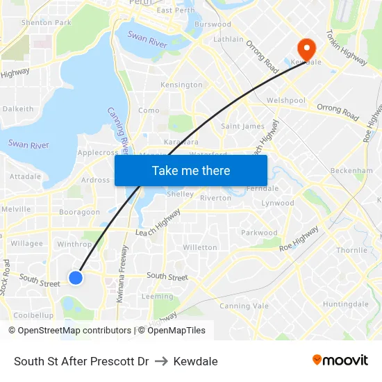 South St After Prescott Dr to Kewdale map