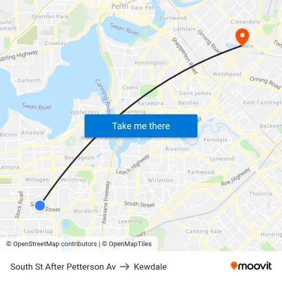 South St After Petterson Av to Kewdale map