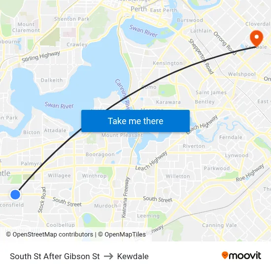 South St After Gibson St to Kewdale map