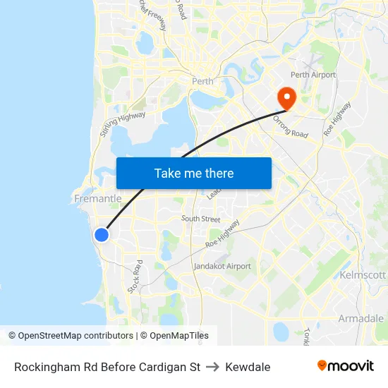 Rockingham Rd Before Cardigan St to Kewdale map