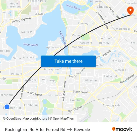 Rockingham Rd After Forrest Rd to Kewdale map