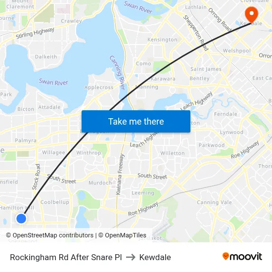 Rockingham Rd After Snare Pl to Kewdale map