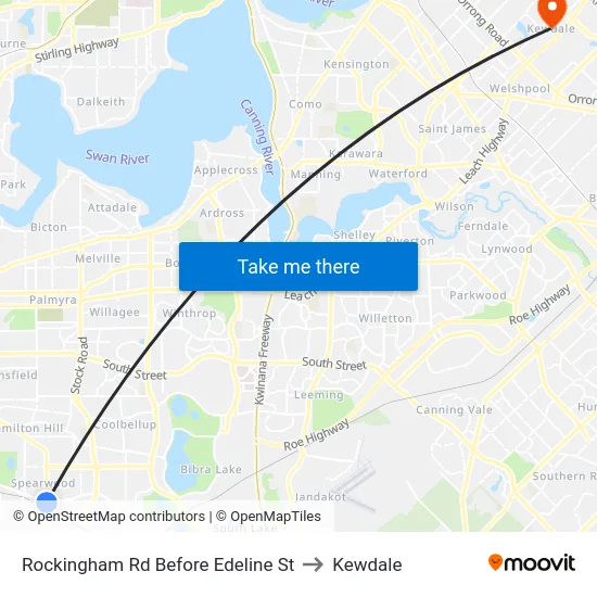 Rockingham Rd Before Edeline St to Kewdale map